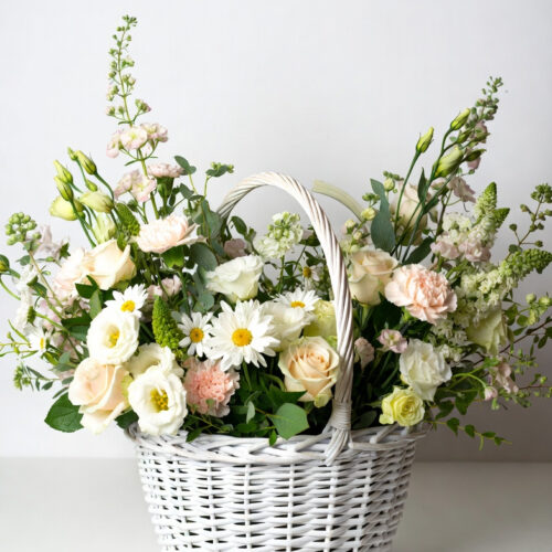 Kosz kwiatów - luksusowy kosz Francesca